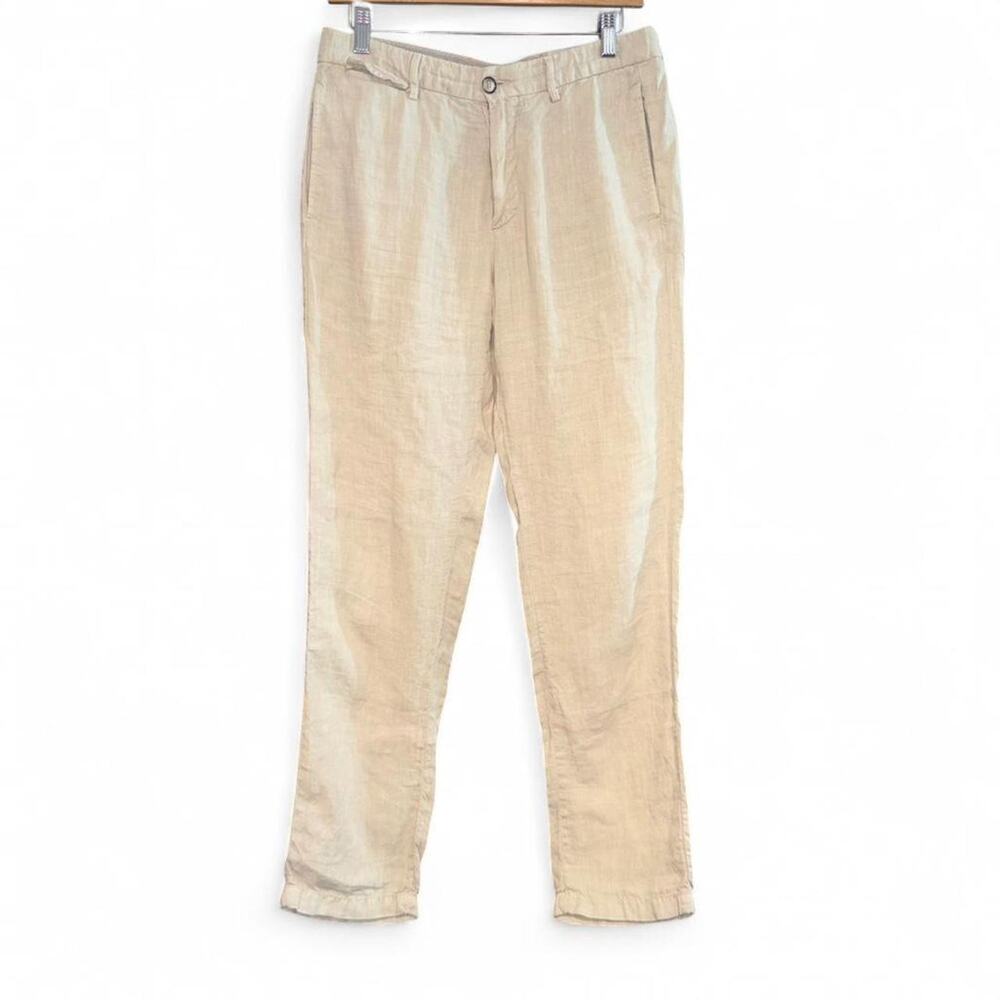 Seventy by Sergio Tegon Cream Linen Trousers 100% Linen 30 Euro Summer Old Money